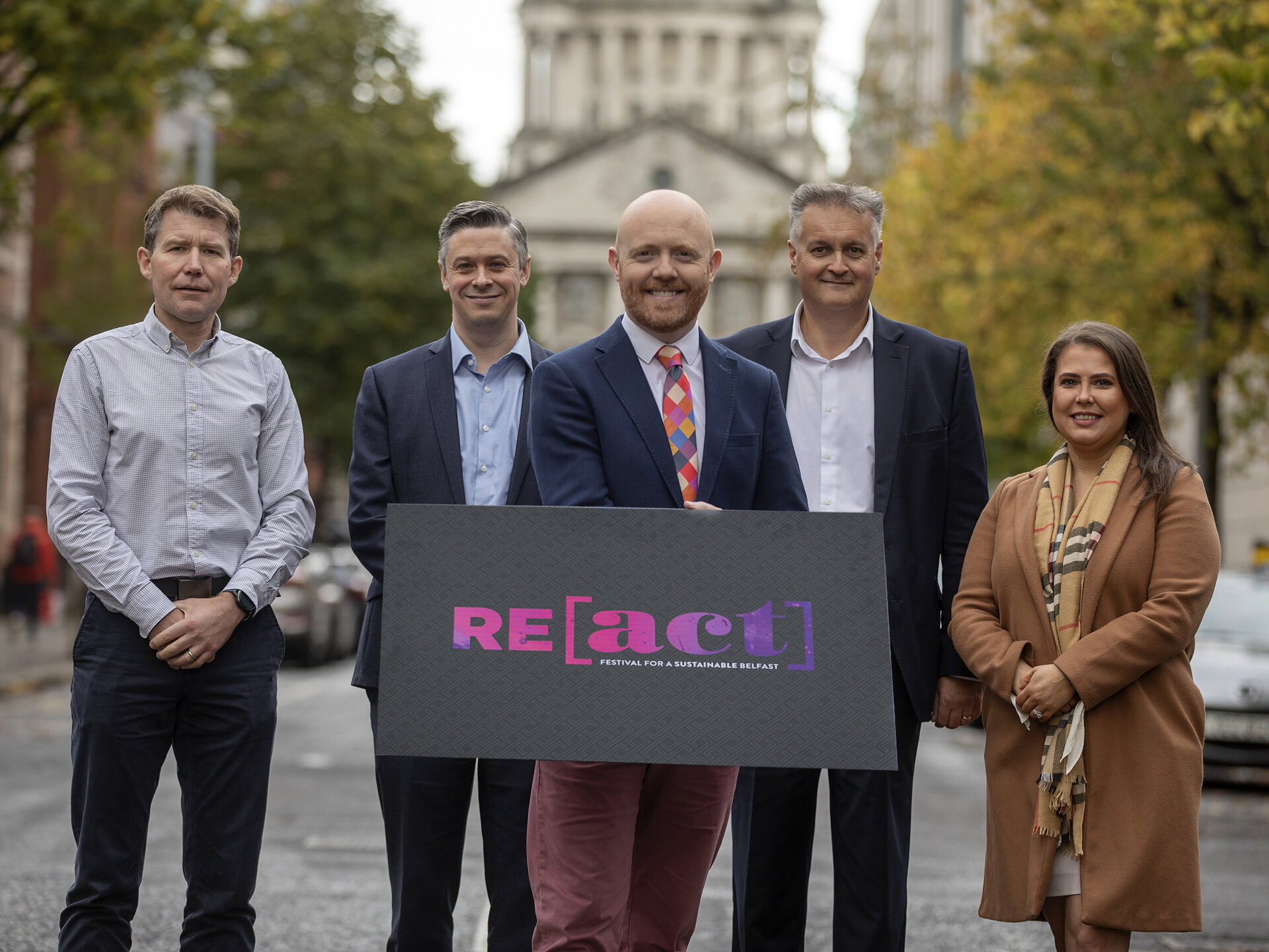 L R Daniel Purdy (Invest Northern Ireland), Gerard Carlin (SONI),Barra Best, Iain Bell (ICC Belfast), Ciara Davidson (Board Member LQ BID)