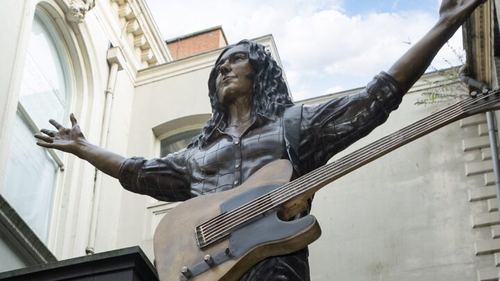 Rory Gallagher Statue installed at Ulster Hall