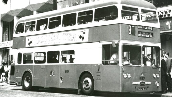 When it was decided to abandon the trolleybus network in 1958 the Corporation sought a suitable replacement vehicle, and after trialling four demonstrators chose the Daimler CRG6 with MH Coachworks 77 seat body. 687 shown here entered service in 1964 and passed to Citybus in 1973, renumbered 2687 and was withdrawn in 1976 following malicious damage. [credit: Richard Whitford]