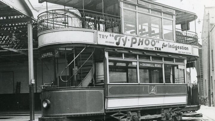 When the Cavehill and Whitewell Tramway was taken over by the BCT in 1911, eight trams were taken over and became 193 - 200 in the Belfast fleet. They were converted to look like Standard Reds.This is 199 taken at Ardoyne depot in 1938. [credit: W.A. Camwell]